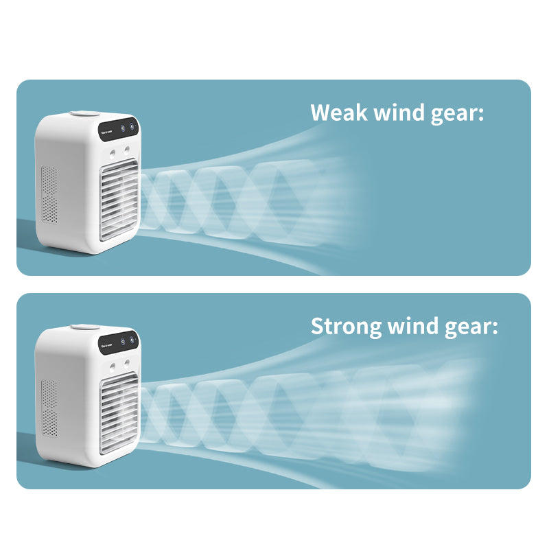 Portable Air Cooler With Mist  Small Desktop Air Conditioner Fan, 3 In 1 Humidifying Cooling Fan For Home, Dorm And Office, Mobile Evaporative Cooler With Water Spray