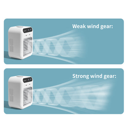 Portable Air Cooler With Mist  Small Desktop Air Conditioner Fan, 3 In 1 Humidifying Cooling Fan For Home, Dorm And Office, Mobile Evaporative Cooler With Water Spray