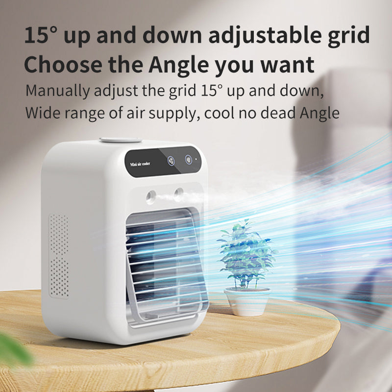 Portable Air Cooler With Mist  Small Desktop Air Conditioner Fan, 3 In 1 Humidifying Cooling Fan For Home, Dorm And Office, Mobile Evaporative Cooler With Water Spray